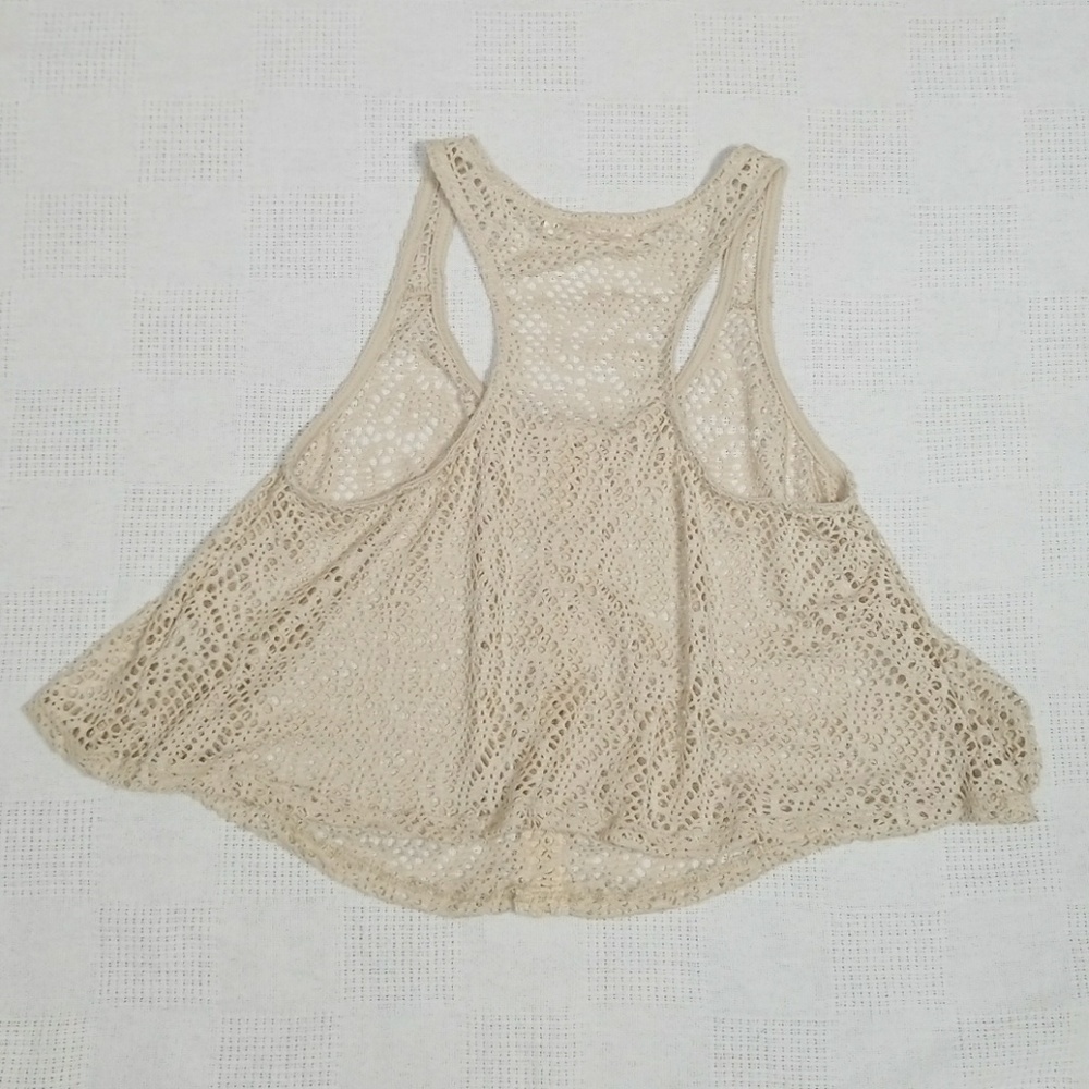 Annianna Crochet Style Creme Cropped Tank - Medium - Picture 4 of 7